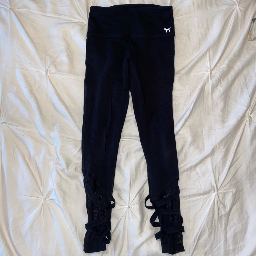 women’s victorious secret pink black leggings